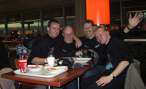 First expeditionmembers at airport Amsterdam one hour before take-off to China