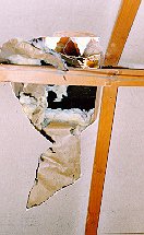 The hole in the roof at the inside of the house